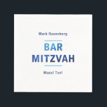 Elegant Letters with Diamond Texture Bar Mitzvah Paper Napkins<br><div class="desc">This elegant Bar Mitzvah cocktail napkin features the words Mar Mitzvah with a rich diamond pattern texture. This sharp and attractive design is perfect to invite your guests to share with your family a Bar Mitzvah celebration. This cocktail napkin is modern and sophisticated which makes it perfect for a boy...</div>
