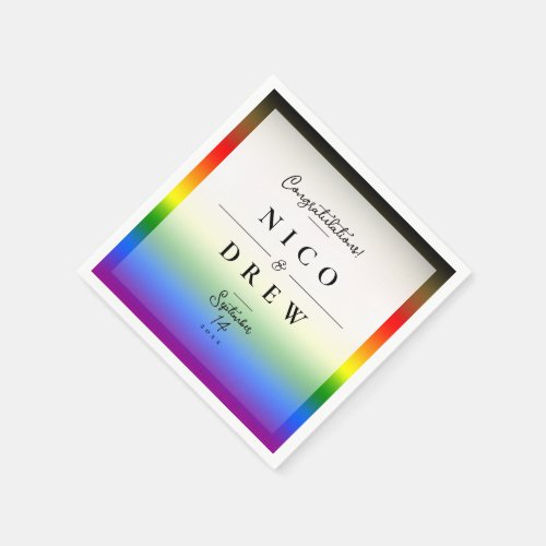 Elegant LGBTQ BIPOC Pride Wedding  Napkins