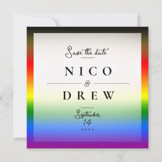 Elegant LGBTQ+ BIPOC Pride Wedding Save The Date