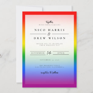 Elegant LGBTQ+ Pride Wedding Invitation