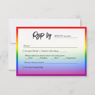 Elegant LGBTQ+ Pride Wedding RSVP Card