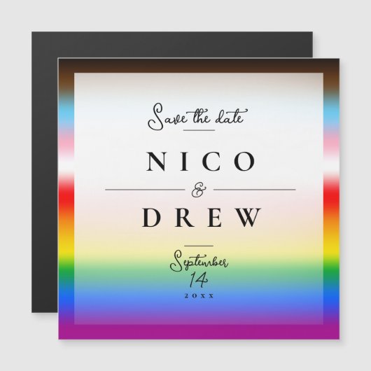 Elegant LGBTQ+ Progress Pride Wedding (Front/Back)