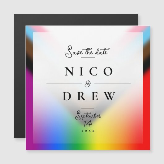 Elegant LGBTQ+ Progress Pride Wedding (Front/Back)