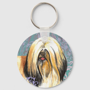 Elegant Lhasa Apso Keychain