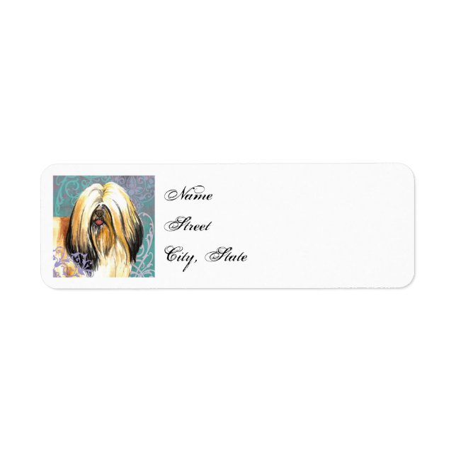 Elegant Lhasa Apso Label (Front)