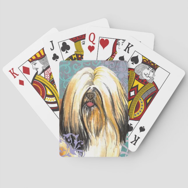 Elegant Lhasa Apso Poker Cards (Back)