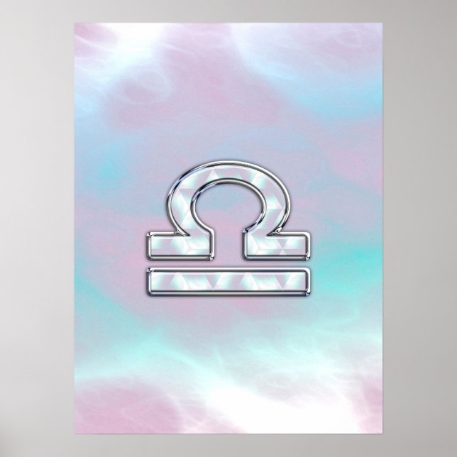Elegant Libra Zodiac Sign Mother of Pearl Style (Front)
