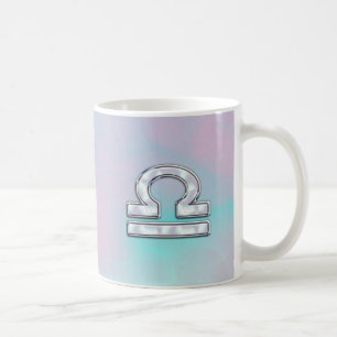 Elegant Libra Zodiac Sign Mother of Pearl Style Coffee Mug