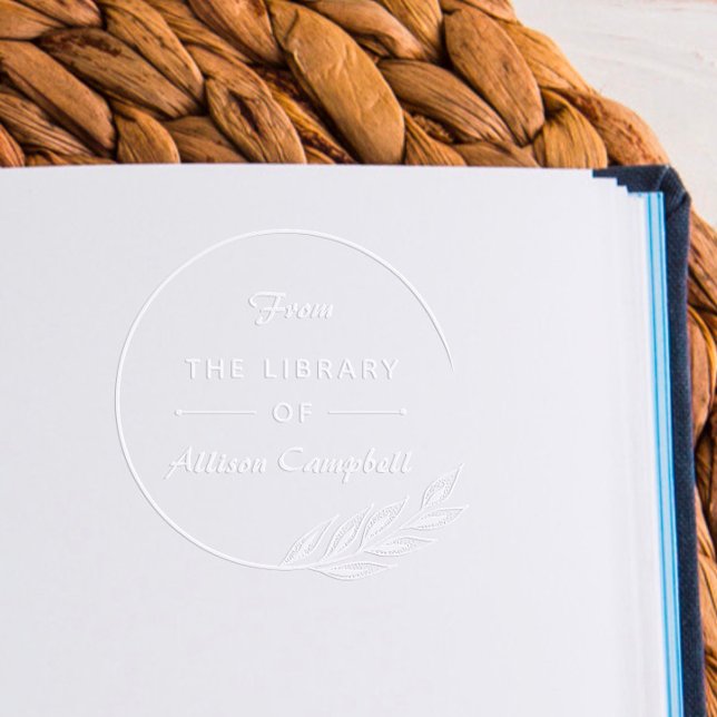 Elegant Library Hand-drawn Botanical Custom Name Embosser (Creator Uploaded)