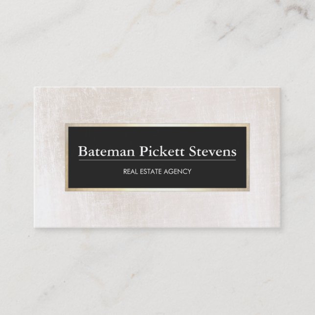 Elegant Licensed Real Estate Broker Professional Business Card (Front)