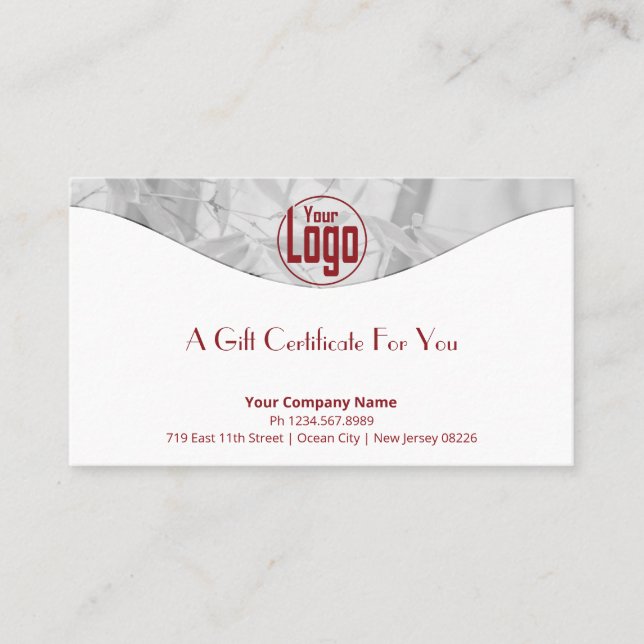 Elegant Life Coach QR Code Gift Certificate (Front)