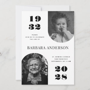 Elegant Life of Celebration   Funeral Memorial Invitation