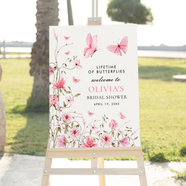 Elegant Lifetime of Butterflies Bridal Shower  Foam Board (Creator Uploaded)