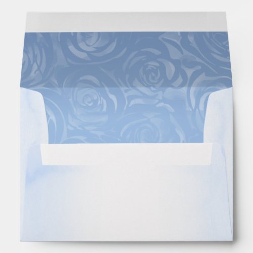 Elegant Light Baby Blue Roses Return Address Envelope