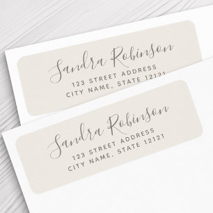 Elegant light beige brown return address labels