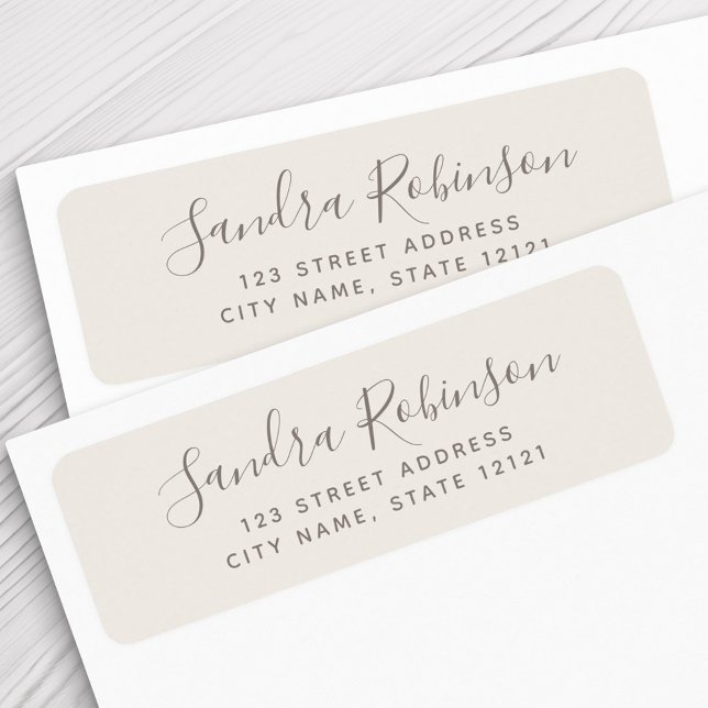 Elegant light beige brown return address labels (Creator Uploaded)