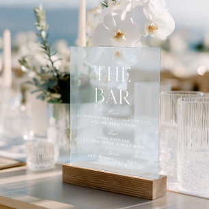 Elegant Light Blue Acrylic Wedding Menu Sign