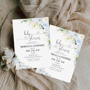 Elegant Light Blue Baby Shower Invitation