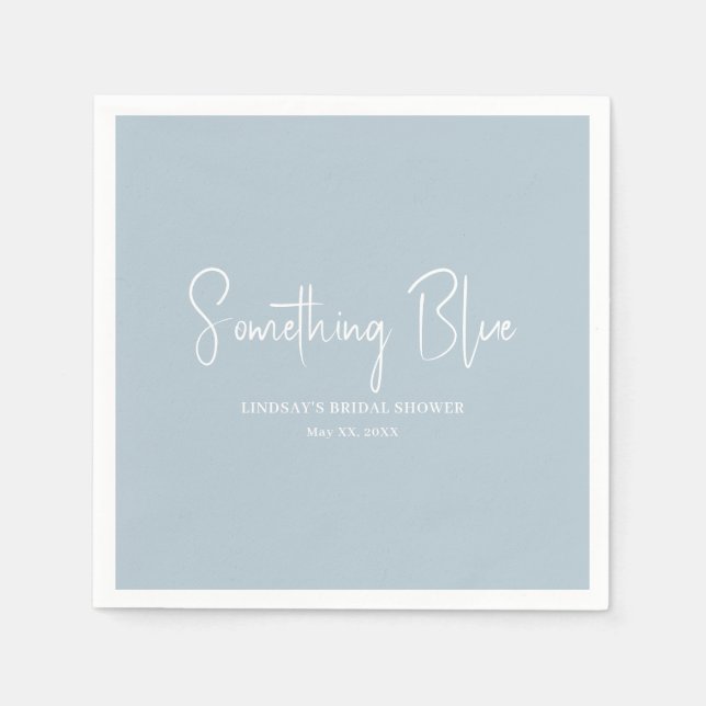Elegant Light Blue Bridal Shower  Napkins (Front)