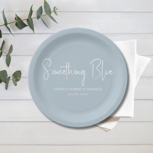 Elegant Light Blue Bridal Shower Paper Plates
