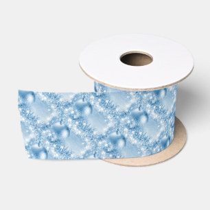 Elegant Light Blue Christmas Ball Satin Ribbon