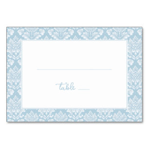Elegant Light Blue Damask Table Number