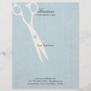 Elegant Light Blue Faux Linen Hair Salon Brochures Flyer
