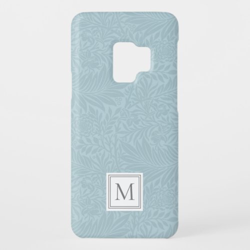 Elegant Light Blue Floral Botanical Monogram Case_Mate Samsung Galaxy S9 Case