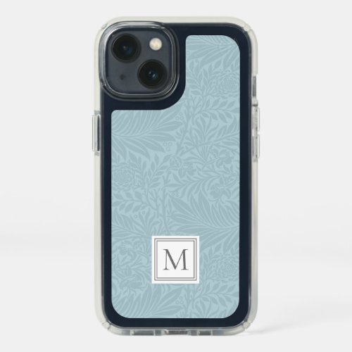 Elegant Light Blue Floral Botanical Monogram Speck iPhone 13 Case