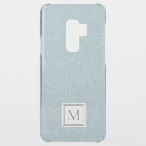 Elegant Light Blue Floral Botanical Monogram Uncommon Samsung Galaxy S9 Plus Case