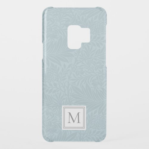 Elegant Light Blue Floral Botanical Monogram Uncommon Samsung Galaxy S9 Case