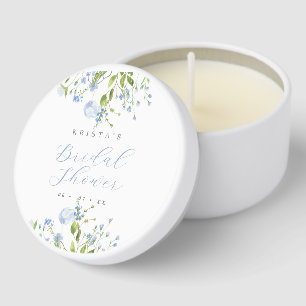 Elegant Light Blue Floral Bridal Shower Mini Candle Favors