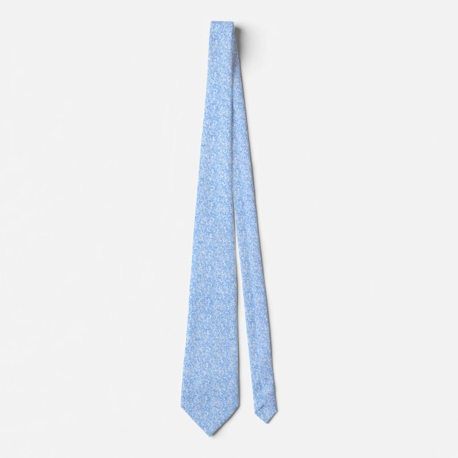 Elegant Light Blue Glitter & Sparkles Neck Tie (Front)