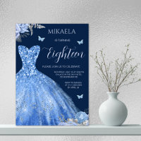 Elegant Light Blue Gown Floral 18th Birthday