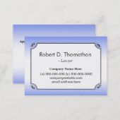 Elegant light blue informative profile card (Front/Back)