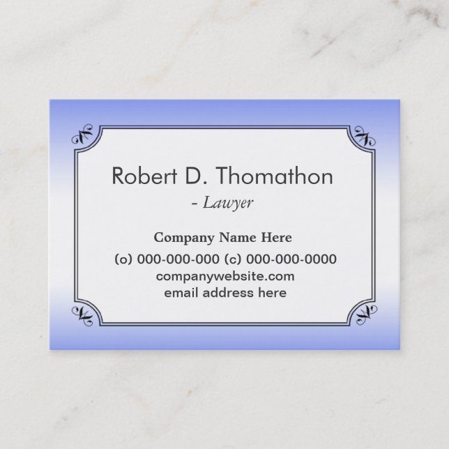 Elegant light blue informative profile card (Front)
