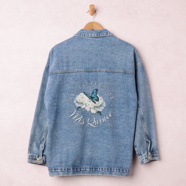 Elegant Light Blue Quinceañera - Birthday Girl Denim Jacket (Hangar)