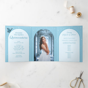 Elegant Light Blue Quinceañera - Photo Program