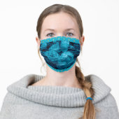 Elegant Light Blue Roses Adult Cloth Face Mask (Worn)