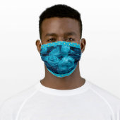 Elegant Light Blue Roses Adult Cloth Face Mask (Worn)