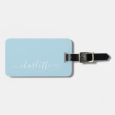 Stylish Name Personalized Teal Bag Tag