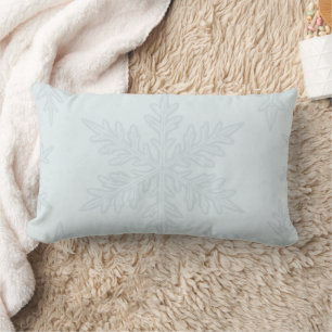 Elegant Light Blue Snowflake Lumbar Pillow