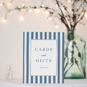 Elegant Light Blue Striped Gratitude Card Foam Board