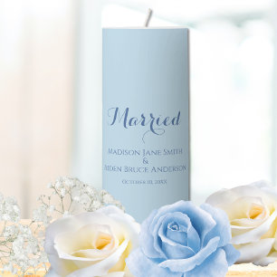 Elegant Light Blue Unity Wedding Candles