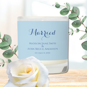 Elegant Light Blue Unity Wedding Candles