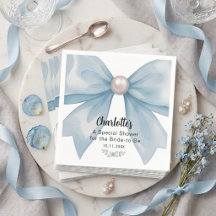Elegant Light Blue Watercolor Bow Custom