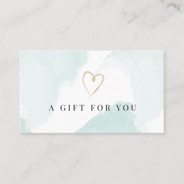 Elegant Light Blue Watercolor Gift Certificate (Front)