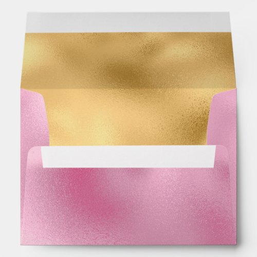 Elegant Light Blush Pink and Gold Foil Look Envelope