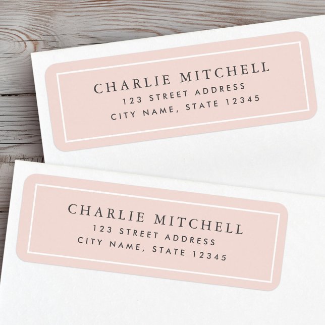 Elegant light blush pink return address label (Elegant light blush pink return address label)