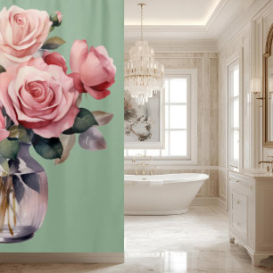 Elegant Light Blush Pink Roses Shower Curtain